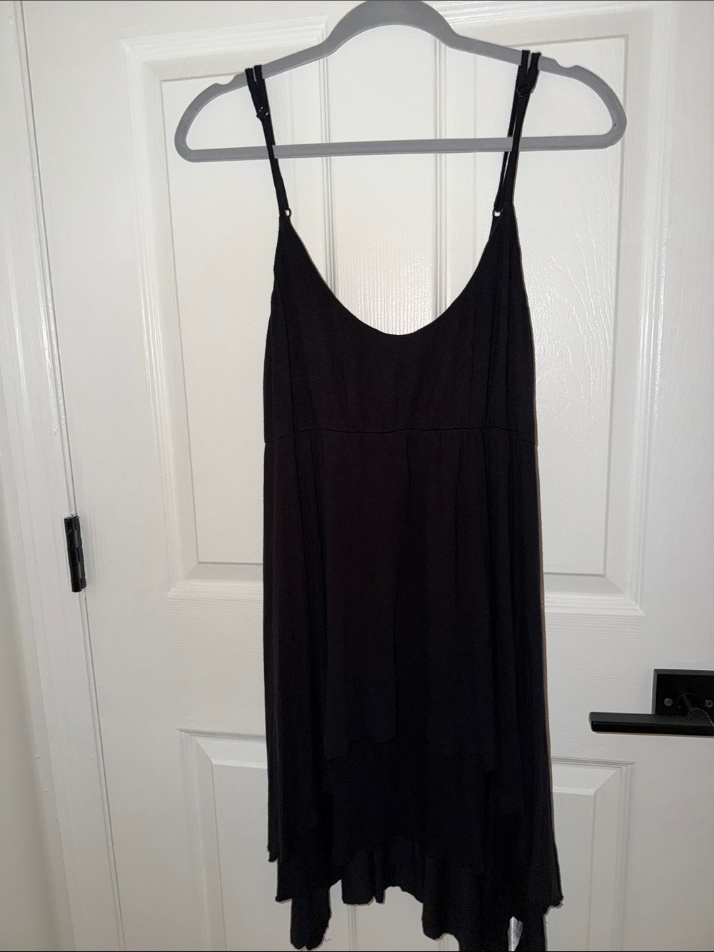 RVCA Black High-Low Slip Dress with Adjustable Straps